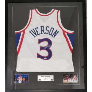 Maillot NBA Allen Iverson Philadelphia 76ers signé and authentifié Blanc