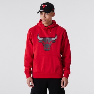 Sweat à Capuche NBA Chicago Bulls New Era Outline logo Rouge