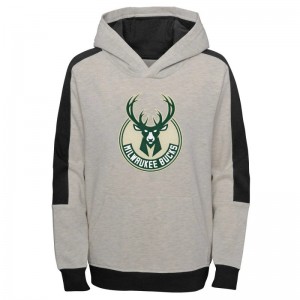 Sweat à capuche NBA Milwaukee Bucks Outerstuff lived Gris pour Junior