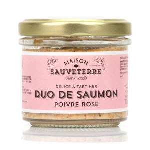 Duo saumon fumé et poivre rose à tartiner - Verrine 100g