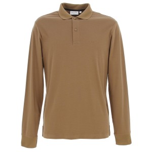 Smooth cotton slim ls polo brown