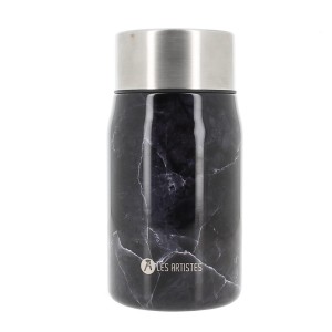Lunch box blk marble bril+spoon 700ml