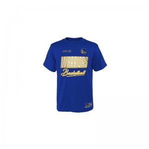 T-shirt NBA Golden State Warriors Outerstuff Court vs Track Bleu pour Junior