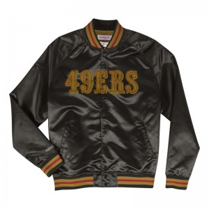 Veste NFL San Francisco 49ers Mitchell & Ness Lightweight satin Noir