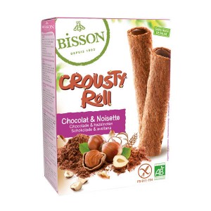 Crousty roll - biscuits bio fourré cacao noisette sans gluten - Boite 125g