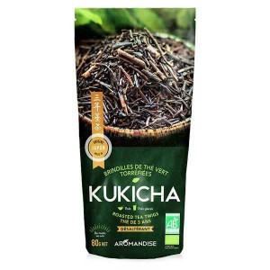 Thé vert de brindilles torréfiées Kukicha bio - Sachet 80g