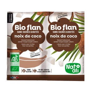 Bio Flan parfum noix de coco sans sucres ajoutés - les 2 doses de 4g