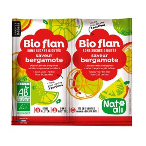 Bio Flan parfum bergamote sans sucres ajoutés - Les 2 doses de 4g