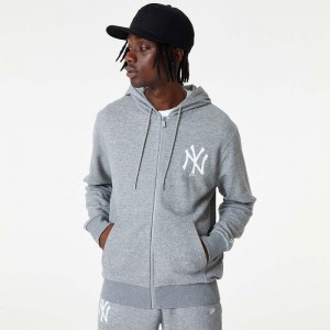 Sweat à Capuche zippé MLB New York Yankees New Era Essential Gris