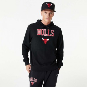 Sweat à Capuche NBA Chicago Bulls New Era Team logo 2 Noir