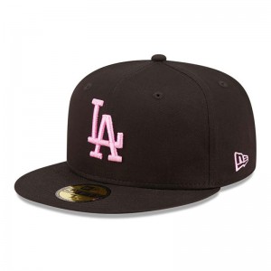 Casquette MLB Los Angeles Dodgers New Era League essential 59fifty Noir Rose