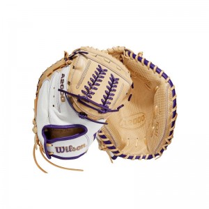 Gant de Softball Catcher Wilson A2000 Aubree Munro Superskin 34" Blanc