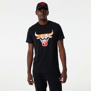 T-shirt NBA Chicago Bulls New Era Sky Print Noir pour Homme