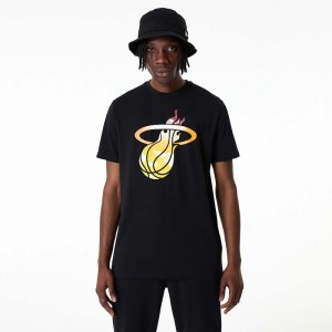 T-shirt NBA Miami Heat New Era Sky Print Noir pour Homme