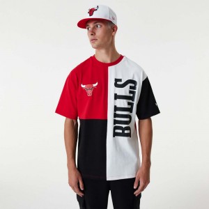 T-Shirt NBA Chicago Bulls New Era Cut and Sew Oversize Rouge