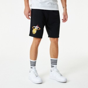 Short NBA Miami Heat New Era Sky Print Noir pour homme