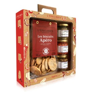 Coffret Apéro - Tartinables et biscuits salés - Le coffret - 4 produits