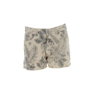 Short toile confort allover print ceinture dos