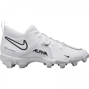 Crampons de Football Americain moulés Nike Alpha Menace Shark 3 Mid Blanc