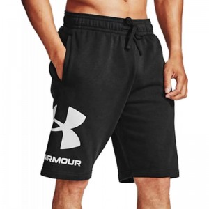 Short en cotton Under Armour Rival Fleece Big logo Noir