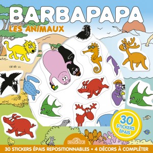 Barbapapa     Pochette de stickers repositionnables     Les animaux