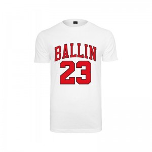 T-Shirt Mister Tee Ballin 23 Blanc pour Homme