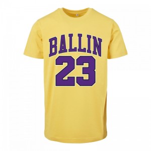 T-Shirt Mister Tee Ballin 23 Jaune pour Homme