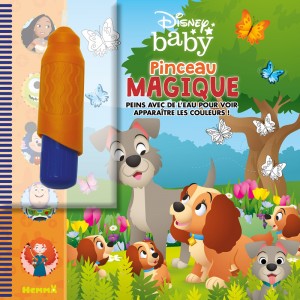 Disney Baby - Pinceau magique (Famille La belle et le clochard) - Peins avec de l'eau pour voir appa