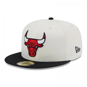 Casquette NBA Chicago Bulls New Era Championships 59fifty Blanc