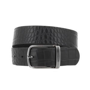 Animal textured leather belt