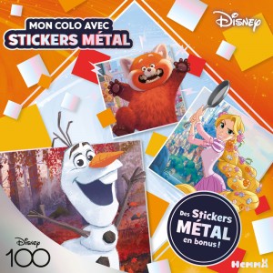 Disney 100 Disney - Mon colo avec stickers métal (Olaf, Mei, Raiponce) - Des stickers métal en bonus