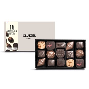 Coffret 15 chocolats noirs et laits Cluizel - 165g - 15 chocolats