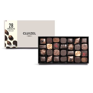 Coffret 28 chocolats noirs et laits Cluizel - 305g - 28 chocolats