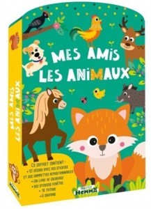 Mon P'tit Hemma - Mes amis les animaux - Ce coffret contient: 10 décors avec des stickers et des gom