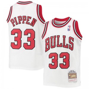 Maillot NBA Scottie Pippen Chicago Bulls 1997-98 Mitchell & Ness Blanc Pour enfant