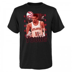 T-shirt NBA Trae Young  Atlanta Hawks Outerstuff Celebration Noir pour Junior