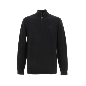 Essential emb knit henley blk