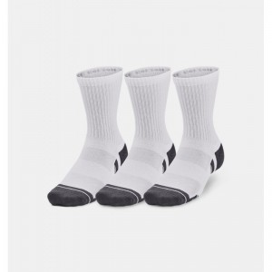 Chaussettes de sport Under Armour Performance Tech Mid Crew Blanc 3 paires