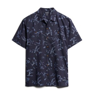 Beach mc shirt fleur indigo