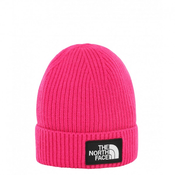 The North Face Bonnet Enfant Youth Logo Box Cuff Pink - The North