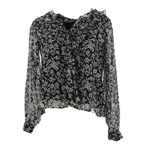 Ruffled blouse with all-over pattern