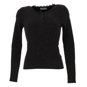 Knitted sweater black vintage ladies