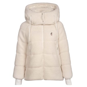 Veste doudoune en sherpa avec capuche f