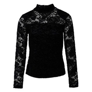 Lace sweater with mock neck
