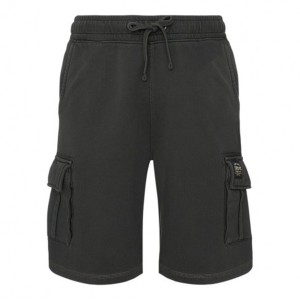Contrast stitch cargo short blk