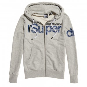 Sweat Superdry Core Split Logo Hood Collective Light Marl