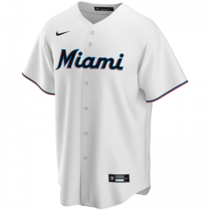 Maillot de Baseball MLB Miami Marlins Nike Replica Home Blanc pour Homme