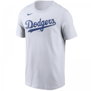 T-Shirt MLB Los Angeles Dodgers Nike Wordmark Blanc pour Homme