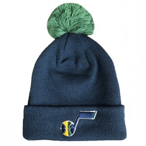 Bonnet Grosses Mailles Homme New Era Fall Free Throw Knit Utah Jazz Navy