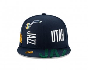 Adjustable Snapback Hat Man New Era 19 Tip Off Series 950 Hat Utah Jazz Navy